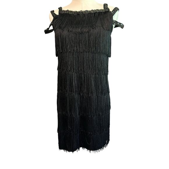 Flapper Dress Black Fringe Costume Great Gatsby Prom Party Cosplay Homecoming - Picture 1 of 8